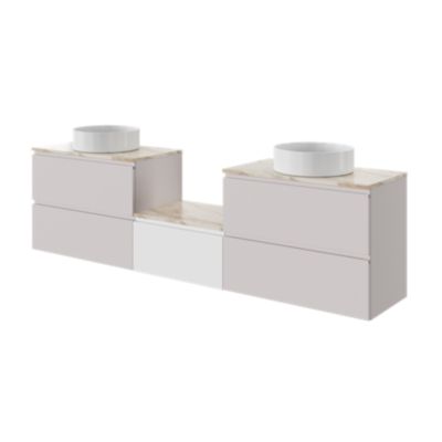 Vasque à poser ronde en céramique blanc mat Ø40 x H.14,5 cm, GoodHome Samal