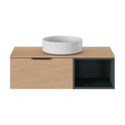 Vasque à poser ronde en céramique blanc mat Ø40 x H.14,5 cm, GoodHome Samal