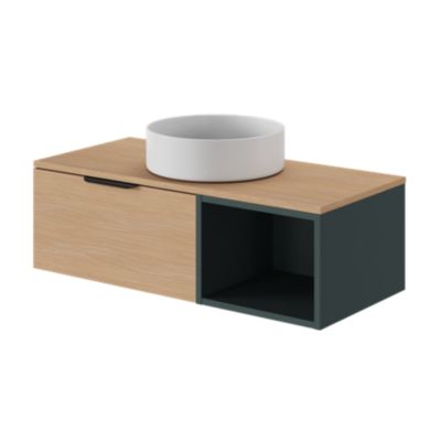 Vasque à poser ronde en céramique blanc mat Ø40 x H.14,5 cm, GoodHome Samal