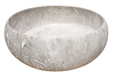 Vasque à poser ronde en céramique effet marbre gris Ø36 x H.12 cm, Ondee Sora