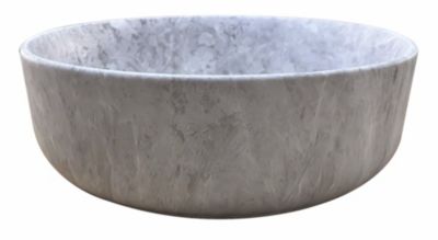 Vasque à poser ronde en céramique effet marbre gris H.14 cm, Ondee