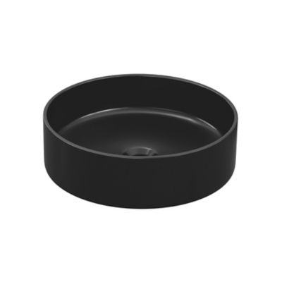 Vasque à poser ronde en céramique noir mat Ø40 x H.14,5 cm, GoodHome Samal