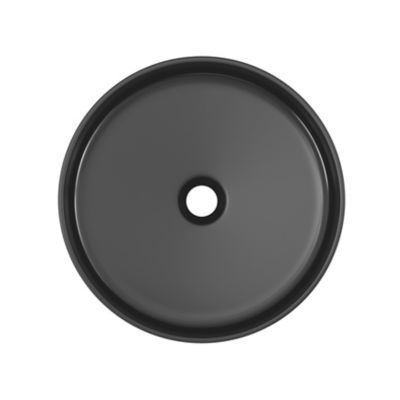 Vasque à poser ronde en céramique noir mat Ø40 x H.14,5 cm, GoodHome Samal