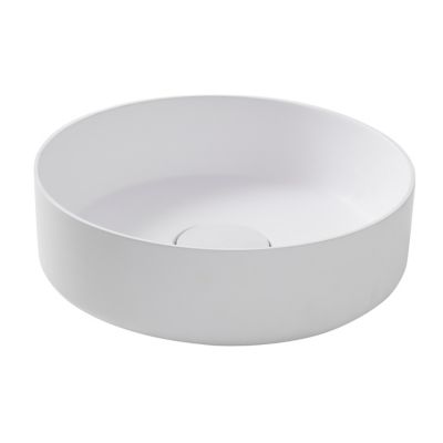 Vasque à poser ronde en résine blanche Ø38 x H.12 cm, GoodHome Apanas
