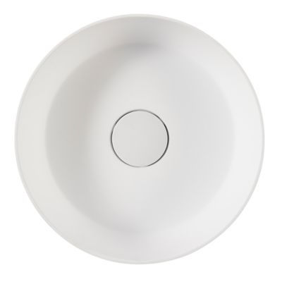 Vasque à poser ronde en résine blanche Ø38 x H.12 cm, GoodHome Apanas