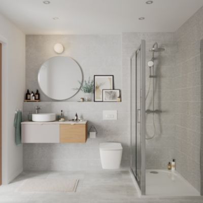 Vasque à poser ronde en résine blanche Ø38 x H.12 cm, GoodHome Apanas