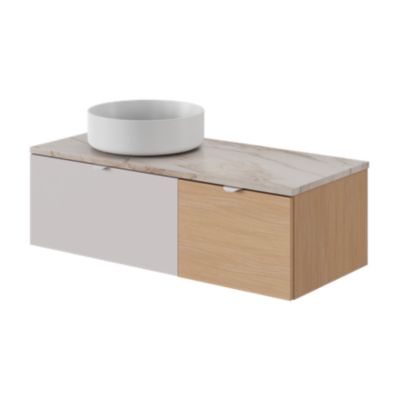 Vasque à poser ronde en résine blanche Ø38 x H.12 cm, GoodHome Apanas