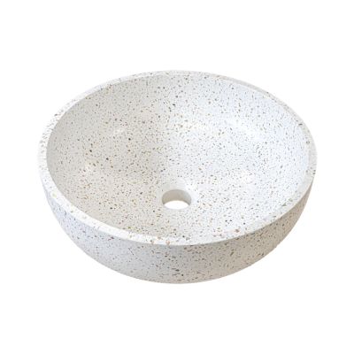 Vasque à poser ronde en terrazzo Ø38 x H.13,5 cm, Homesight Jane