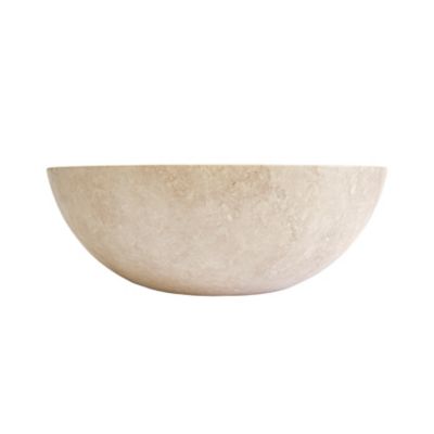 Vasque à poser ronde en travertin ivoire Ø40,6 x H.15 cm, Casa linea Elodie