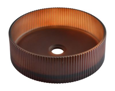 Vasque à poser ronde en verre fumé miel Ø36 x H.12 cm, Homesight Bali