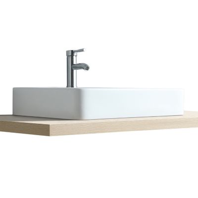 Vasque à suspendre ou à poser en céramique l.60 x H.12 x P.49 cm, blanc, Homesight Andy