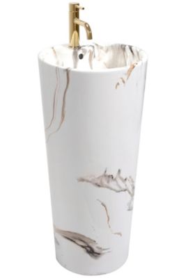Vasque Autoportante Rea Blanka Marble White Round