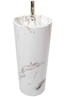 Vasque Autoportante Rea Blanka Marble White Round