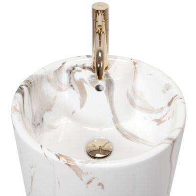 Vasque Autoportante Rea Blanka Marble White Round