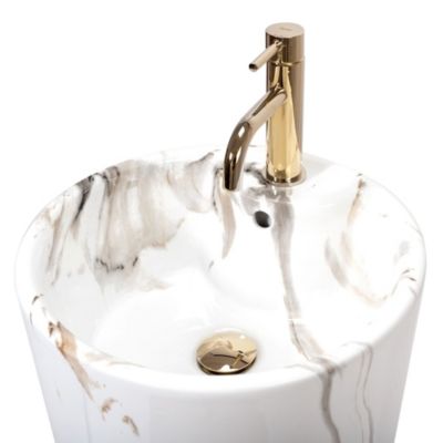 Vasque Autoportante Rea Blanka Marble White Round