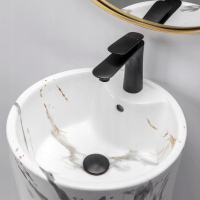 Vasque Autoportante Rea Blanka Marble White Round