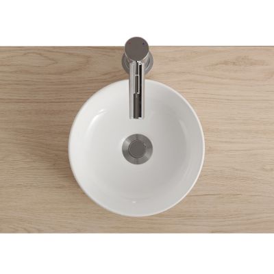 Vasque bol en céramique diamètre 26 x H.12 cm, blanc, Homesight