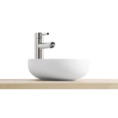 Vasque bol en céramique diamètre 26 x H.12 cm, blanc, Homesight