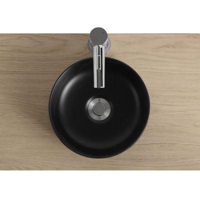 Vasque bol en céramique diamètre 26 x H.12 cm, noir, Homesight