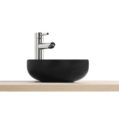 Vasque bol en céramique diamètre 26 x H.12 cm, noir, Homesight