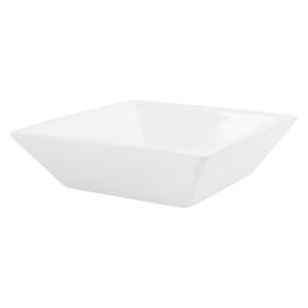Vasque carré ceramique blanc lavabo a poser sur plan de toilette 410x410x120 mm