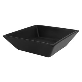 Vasque carré ceramique noir lavabo a poser sur plan de toilette 410x410x120 mm