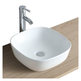Vasque carrée à poser en céramique 37 cm DIEGO