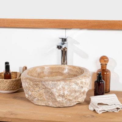 Vasque de salle de bain à poser en pierre Onyx 30-35 cm