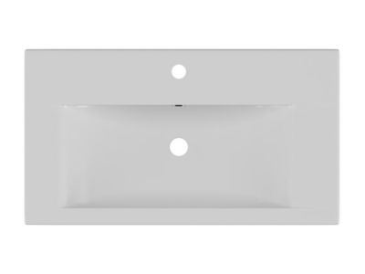 Vasque de salle de bain semi-encastrée rectangle en céramique - 71,5 cm - Blanc - YASMAC II