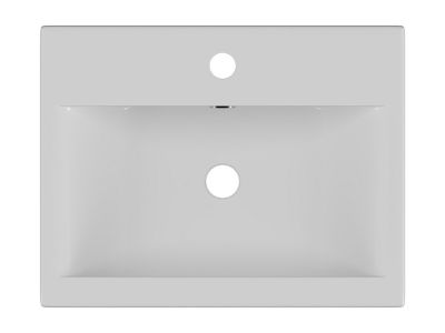 Vasque de salle de bain semi-encastrée rectangle en céramique - L51,5 cm - Blanc - YASMAC II