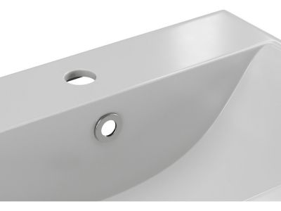 Vasque de salle de bain semi-encastrée rectangle en céramique - L51,5 cm - Blanc - YASMAC II