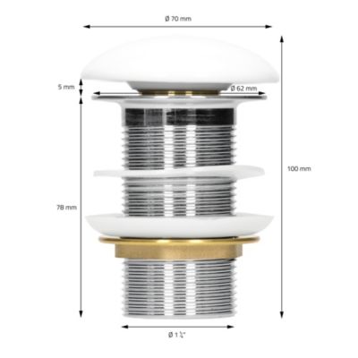 Vasque en céramique blanc avec bonde de vidage pour salle de bain 390x390x140 mm