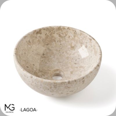 Vasque en marbre naturel LAGOA 35x35x15 cm