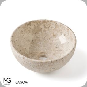 Vasque en marbre naturel LAGOA 35x35x15 cm