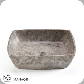 Vasque en marbre naturel MANAOS GREY 50x38x15 cm