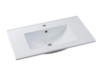 Vasque à encastrer blanche rectangle en céramique - 81 x 46,5 cm - MOTIAC