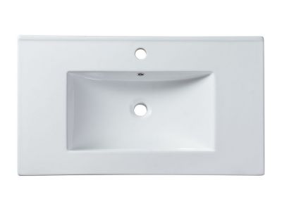 Vasque à encastrer blanche rectangle en céramique - 81 x 46,5 cm - MOTIAC