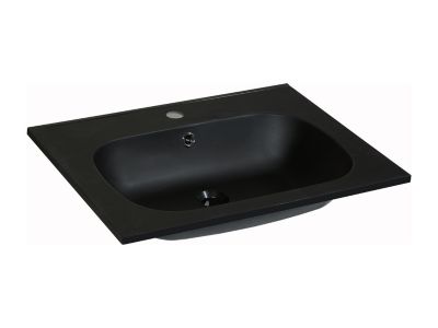 Vasque à encastrer en résine effet pierre - Noir - L60 x l46 cm - OKIWA