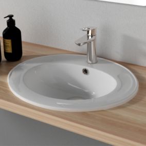 Vasque à encastrer ovale 55x45 cm en céramique - Nostra