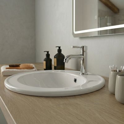 Vasque à encastrer ovale 55x45 cm en céramique - Nostra
