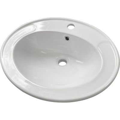 Vasque à encastrer ovale 55x45 cm en céramique - Nostra