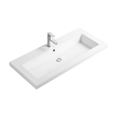 Vasque à encastrer rectangulaire - 100 x 46 cm - Blanc brillant - LIVO