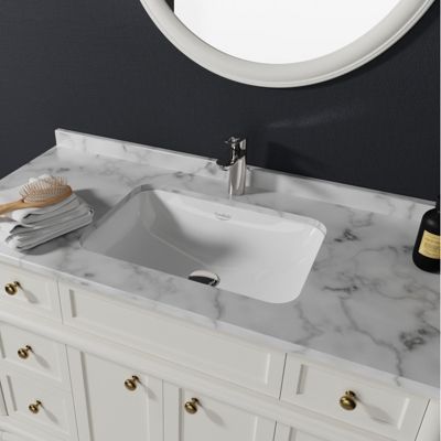 Vasque à encastrer sous plan 55 cm en céramique blanche - Taormine