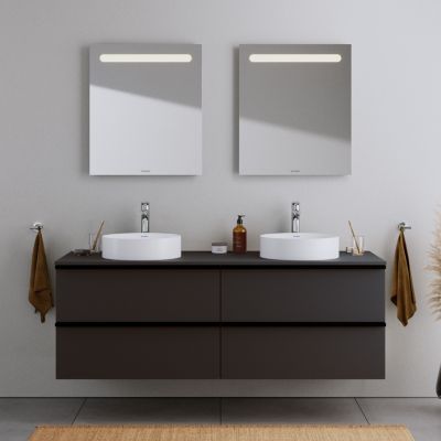 Vasque Lavabo rond design à poser Diamètre 40cm en fonte minérale - Blanc mat - DURACIELO