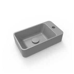 Vasque lave-mains rectangulaire à poser grise SMART