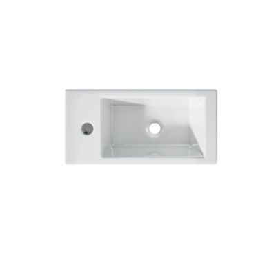Vasque lave-mains sortie gauche blanc (36,5x18x9cm) - NUKI - DILECI