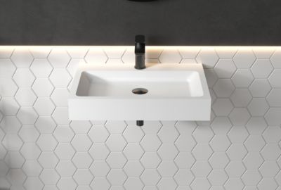 Vasque moderne Lavabo en fonte, Lave main à poser, 60x42x10cm, PB2142