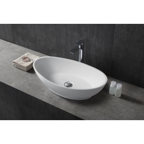 Vasque moderne Lavabo fonte, Lave main à poser avec bonde, 62,5x34,5x17,5cm, TWA63 Avec bonde Pop Up, Sans cache