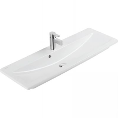 Vasque murale ou à encastrer céramique traditionnelle SANINDUSA Look 103x36 blanc