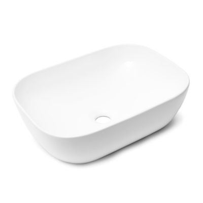 Vasque à poser 45,5 x 32,5 cm - blanc brillant - sans trop-plein - SAT Infinitio